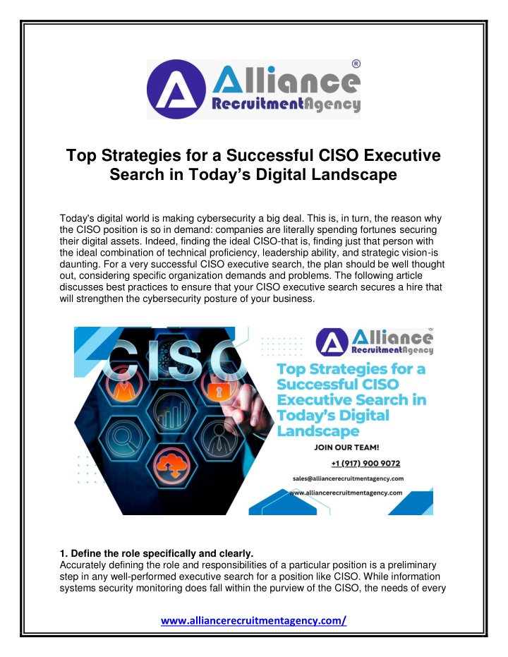 top strategies for a successful ciso executive n.w