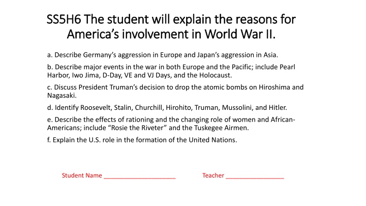 America's Involvement in World War II: Causes and Impact