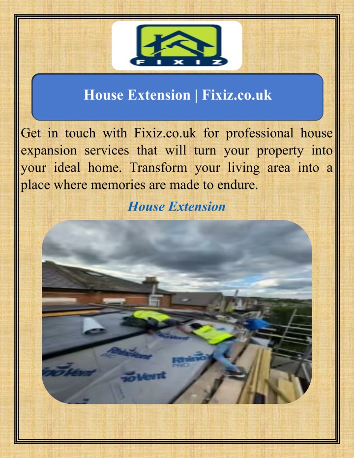 get in touch with fixiz co uk for professional n.w