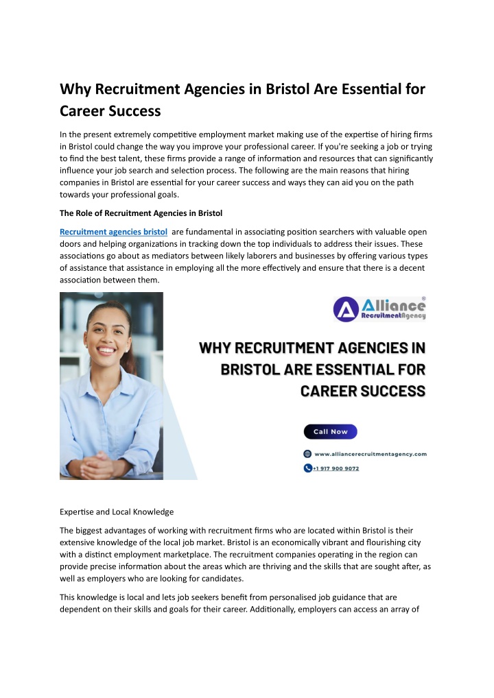 why recruitment agencies in bristol are essential n.w