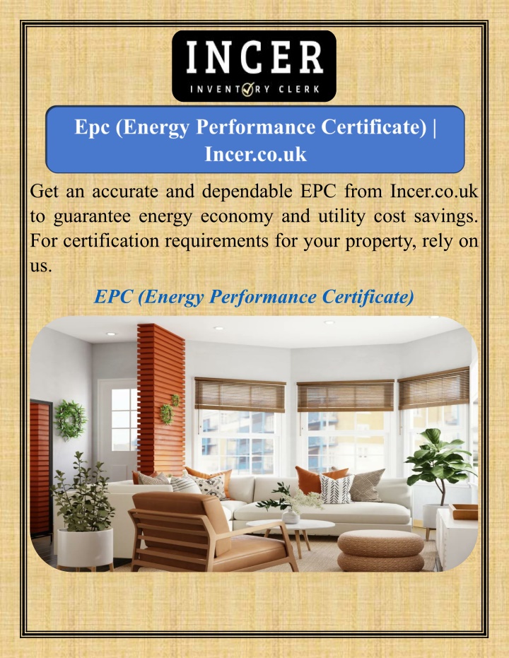 get an accurate and dependable epc from incer n.w