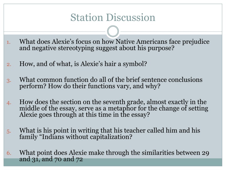 The Portrayal of Native American Identity in Alexie's Work