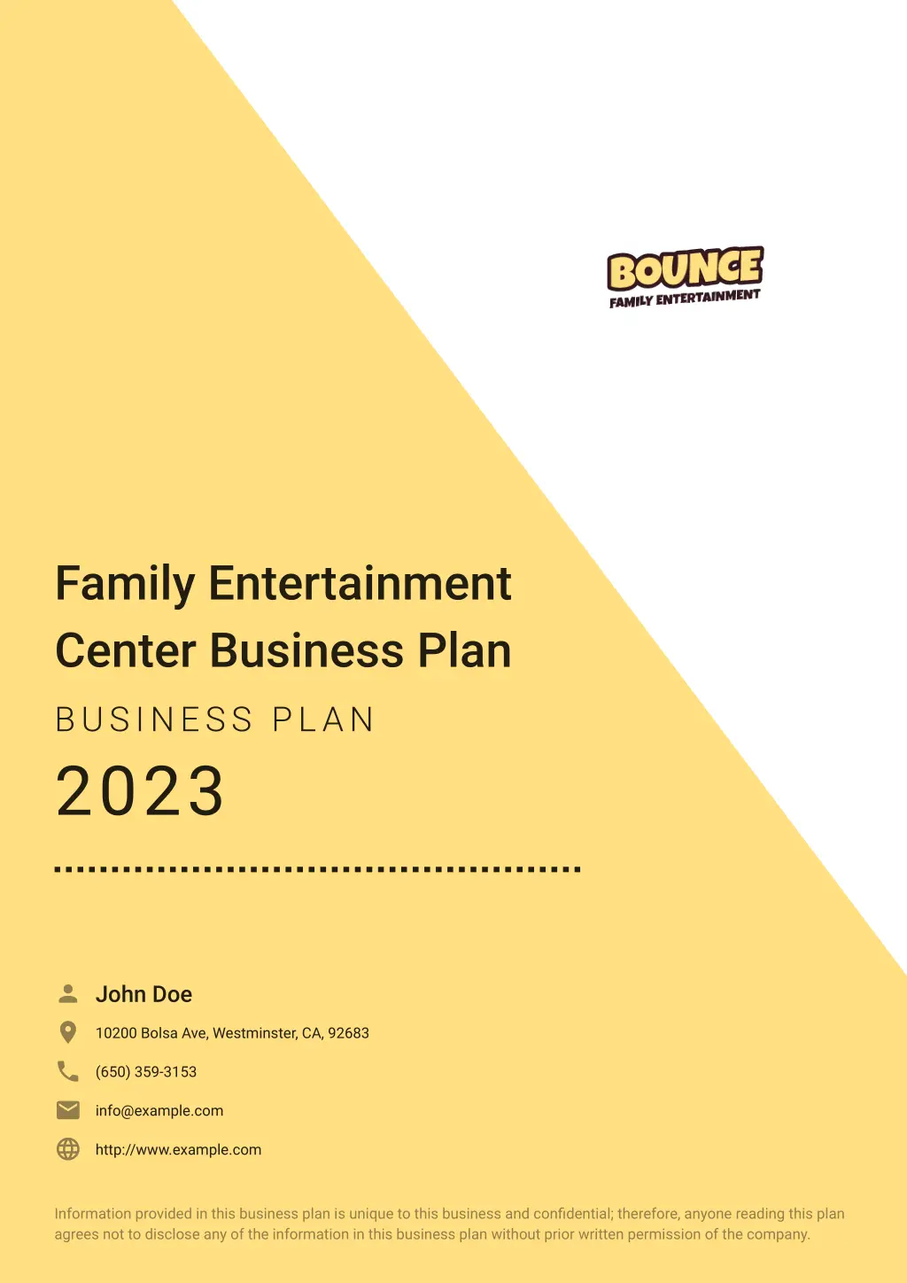 family entertainment center business plan n.