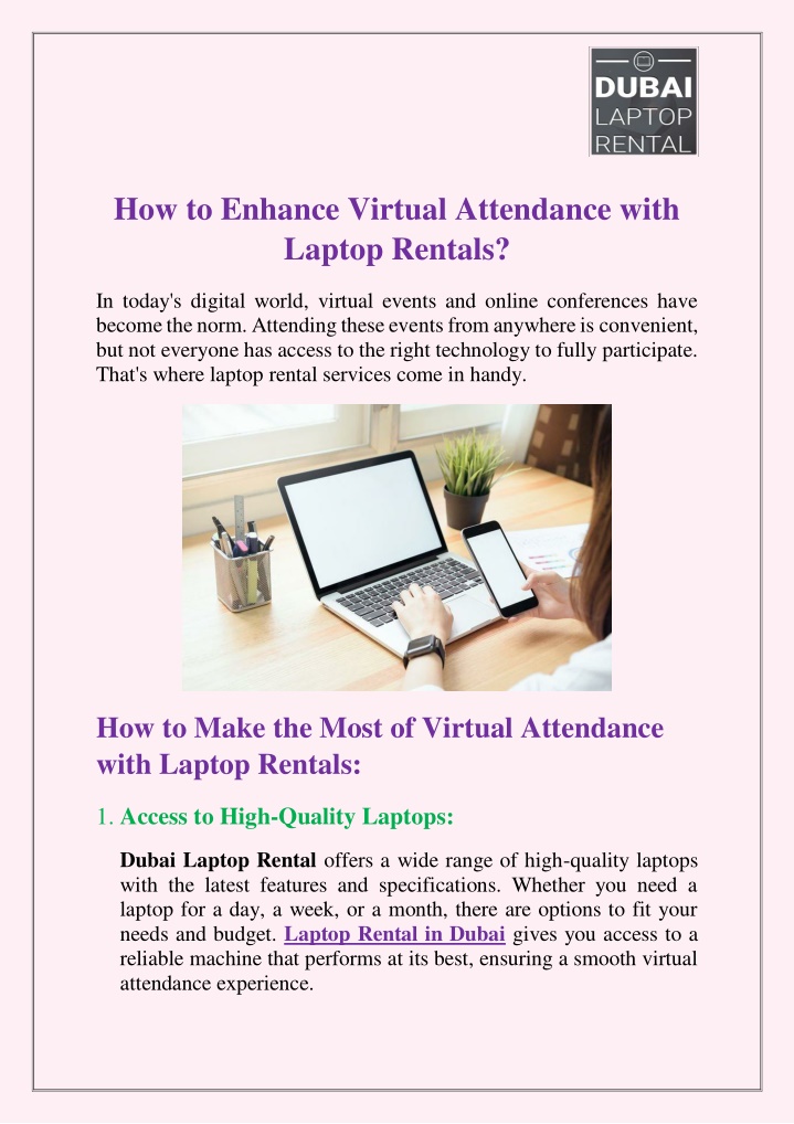 how to enhance virtual attendance with laptop n.w