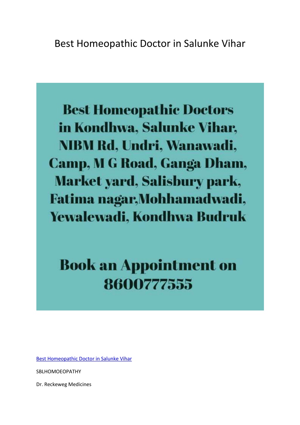 best homeopathic doctor in salunke vihar l.w