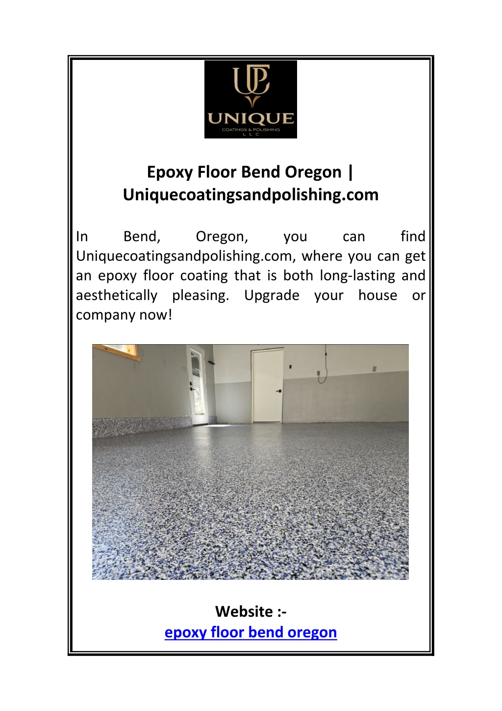 epoxy floor bend oregon l.w