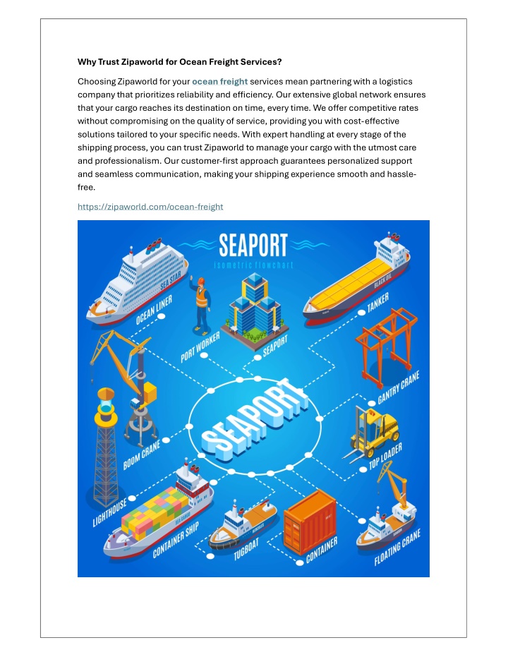 why trust zipaworld for ocean freight services n.w