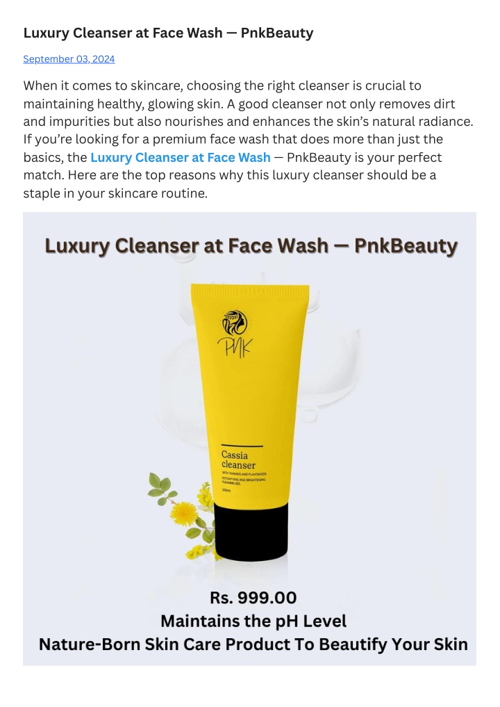 luxury cleanser at face wash pnkbeauty n.w