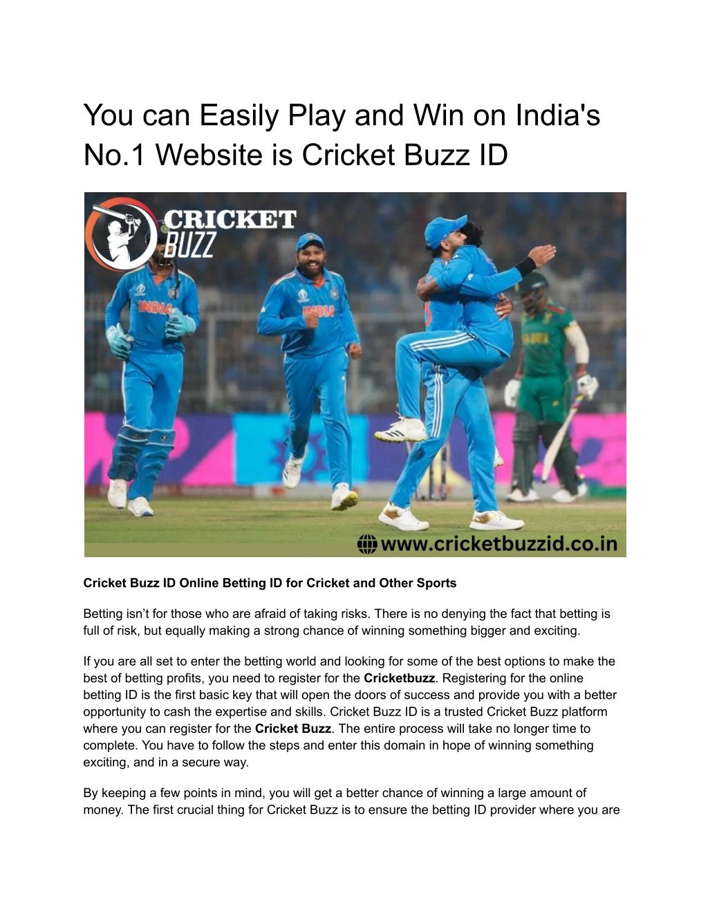 you can easily play and win on india l.w