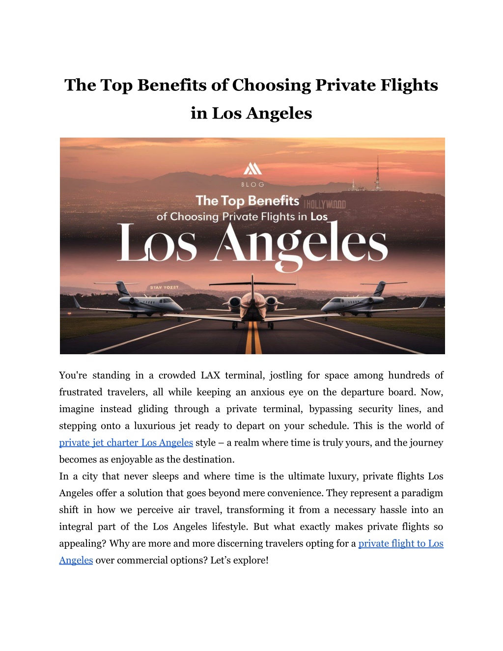 the top benefits of choosing private flights l.w