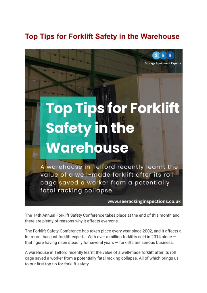top tips for forklift safety in the warehouse n.w