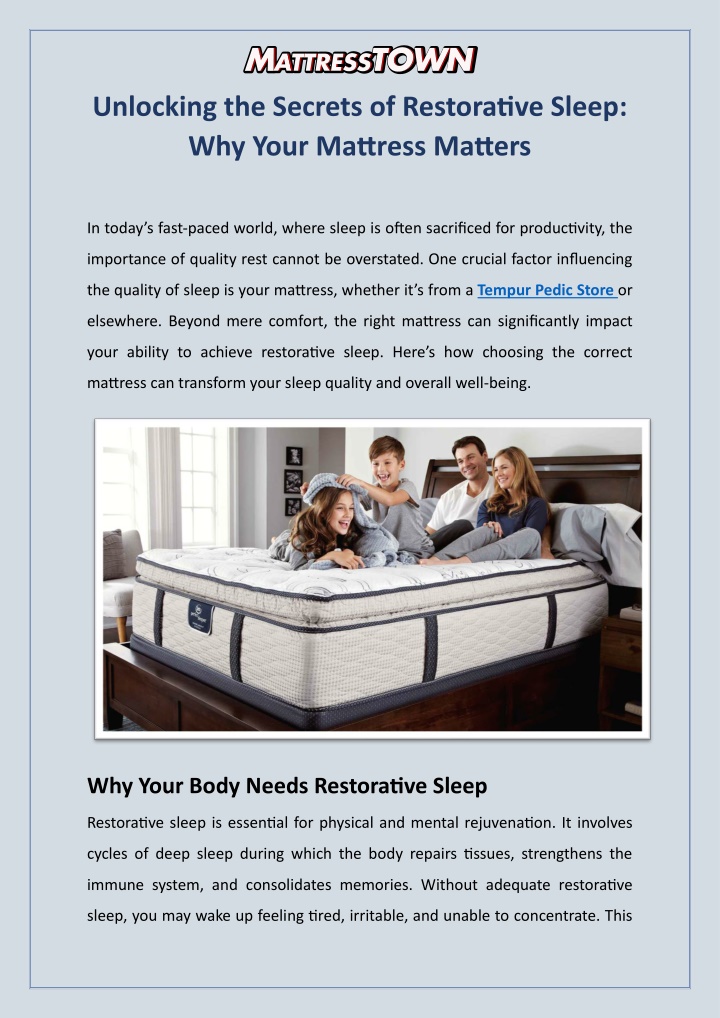 unlocking the secrets of restorative sleep n.w