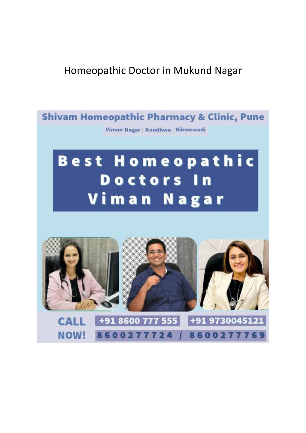 homeopathic doctor in mukund nagar l.w