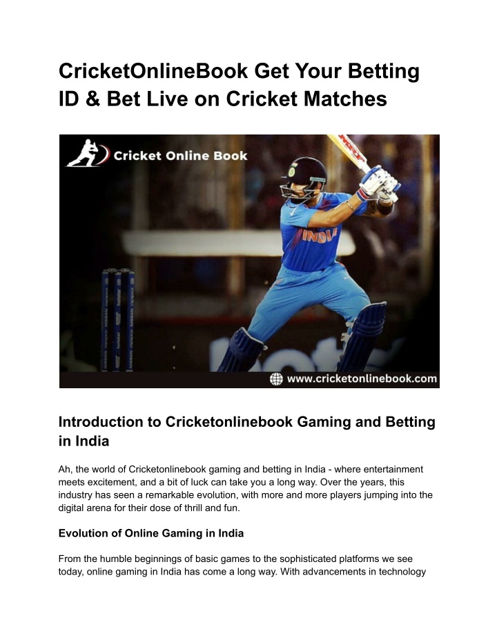 cricketonlinebook get your betting id bet live n.w