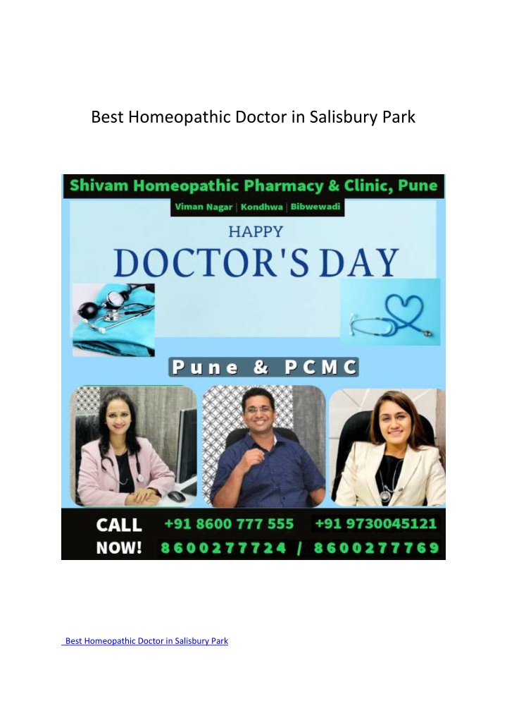 best homeopathic doctor in salisbury park n.w