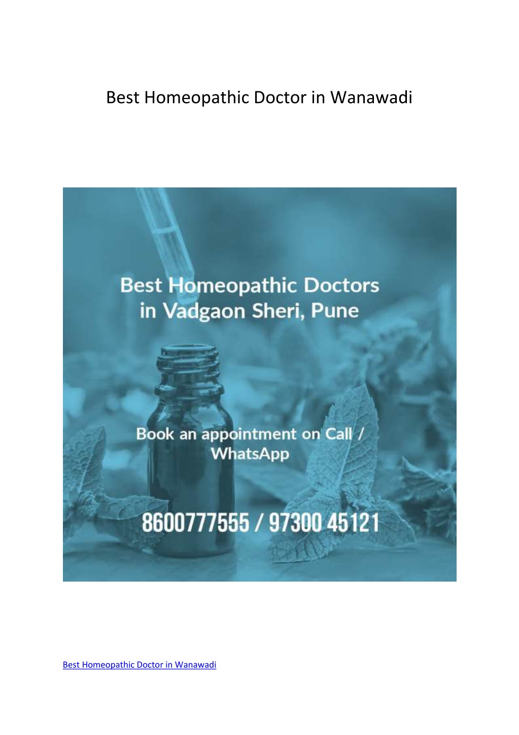 best homeopathic doctor in wanawadi l.w