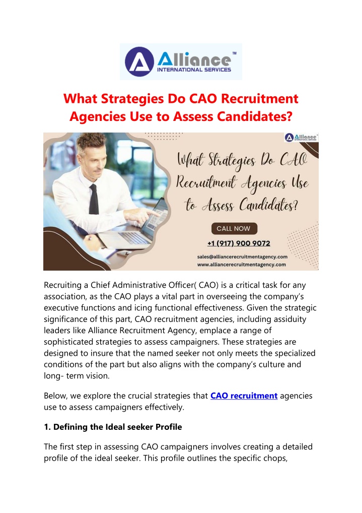 what strategies do cao recruitment agencies n.w