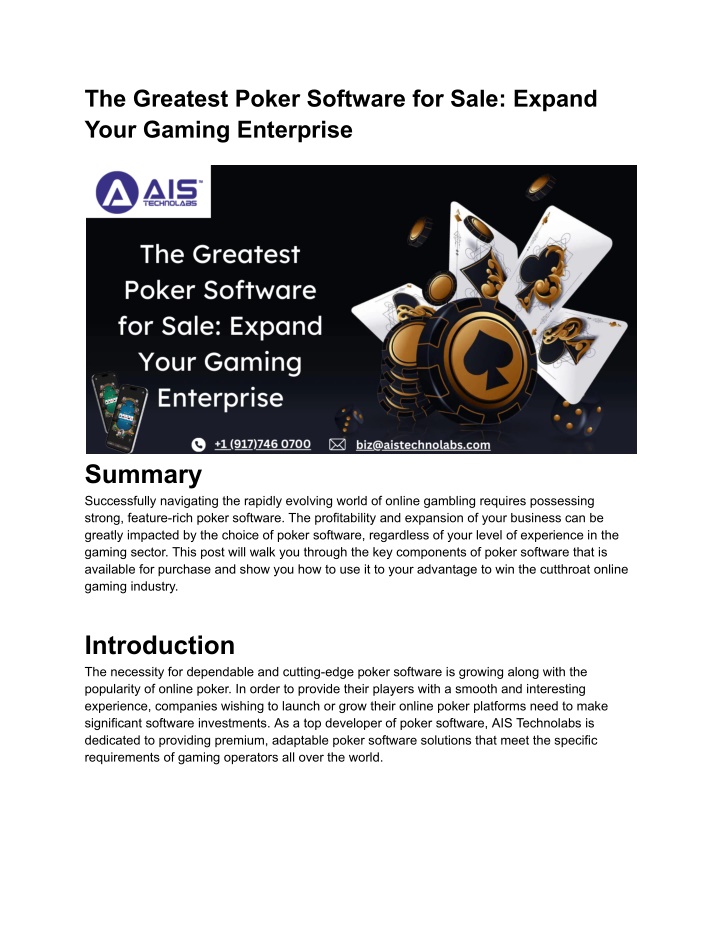the greatest poker software for sale expand your n.w