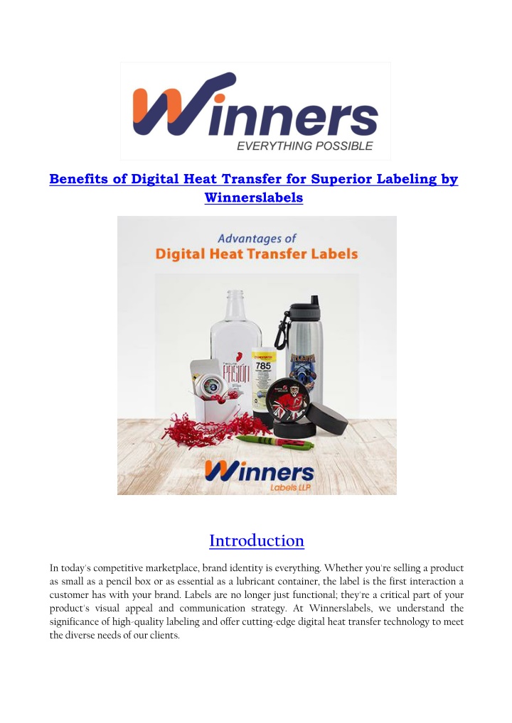 benefits of digital heat transfer for superior n.w