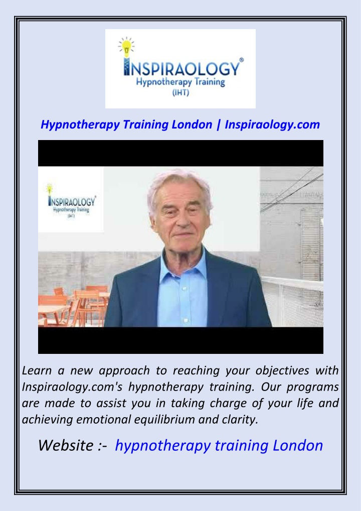hypnotherapy training london inspiraology com n.w