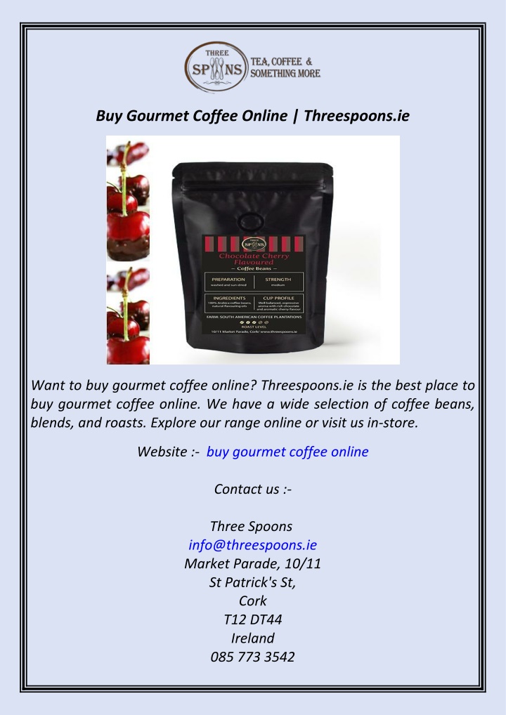 buy gourmet coffee online threespoons ie n.w