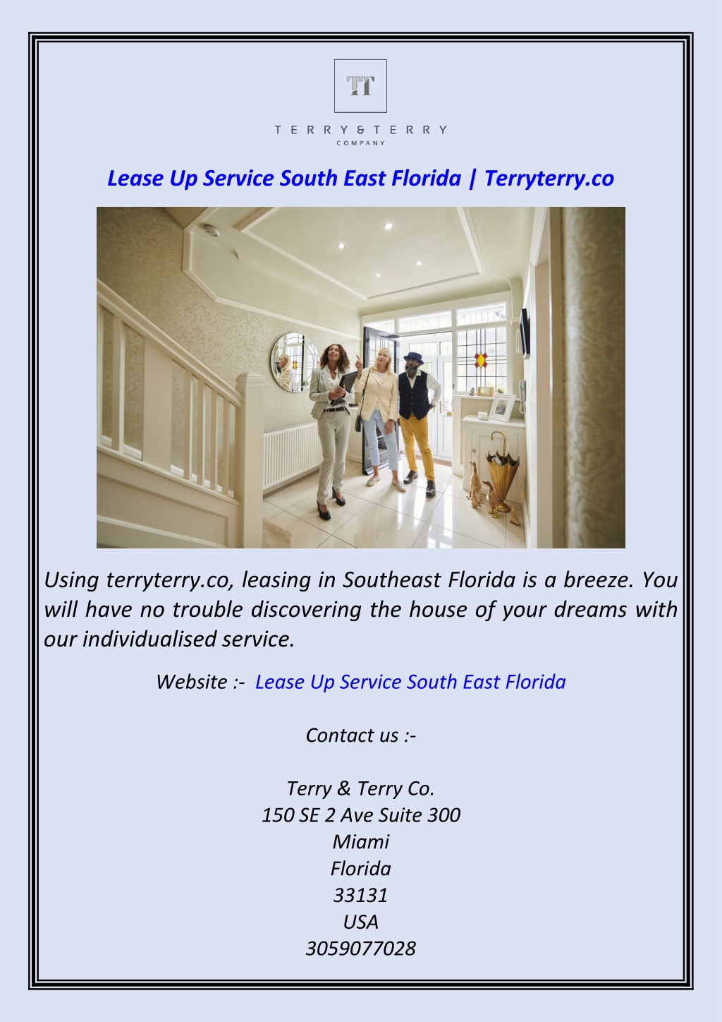 lease up service south east florida terryterry co l.w