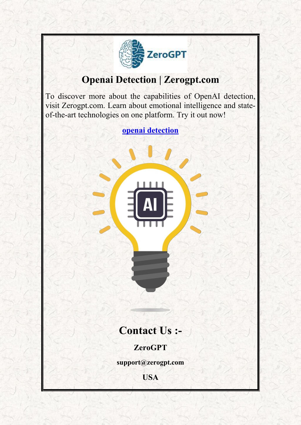 openai detection zerogpt com l.w