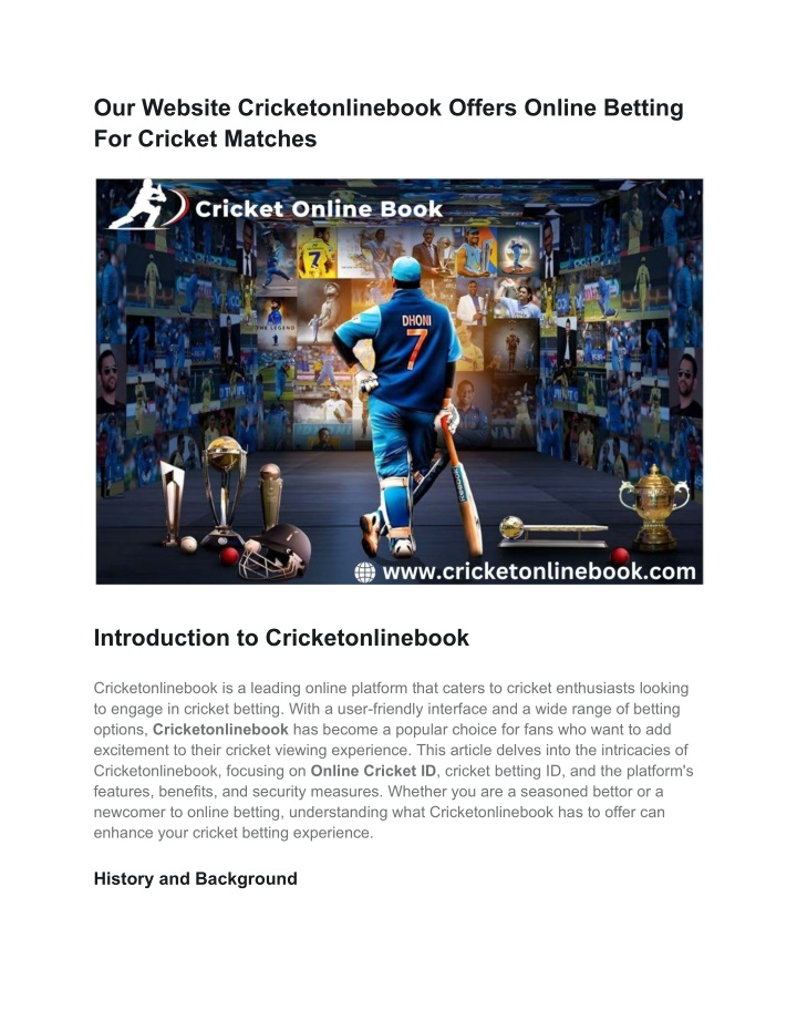 our website cricketonlinebook offers online n.w
