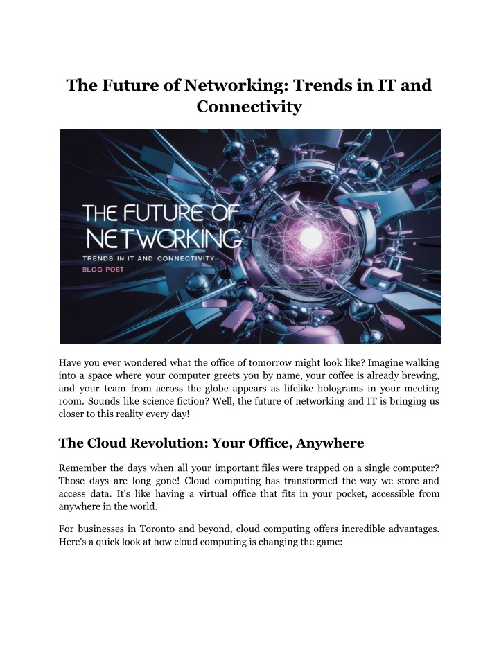 the future of networking trends n.w
