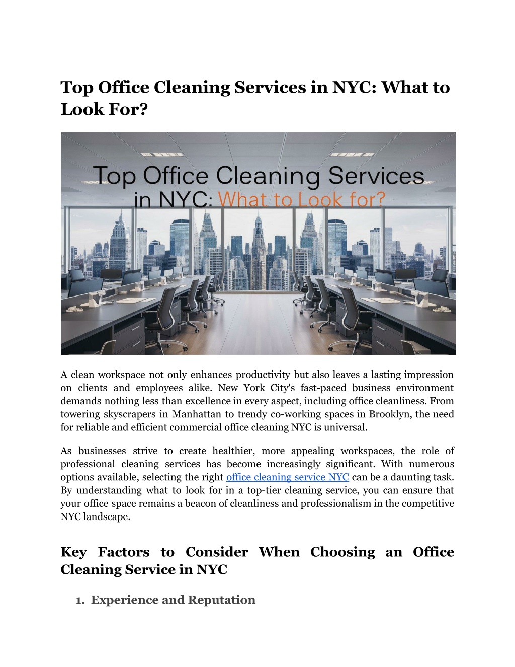 top office cleaning services in nyc what to look l.w