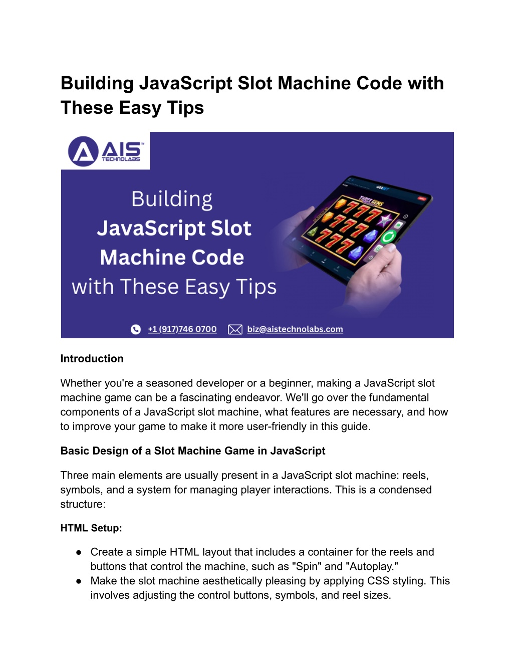 building javascript slot machine code with these l.w