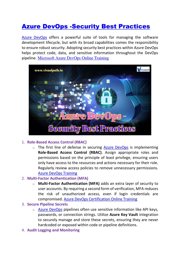 azure devops security best practices n.w