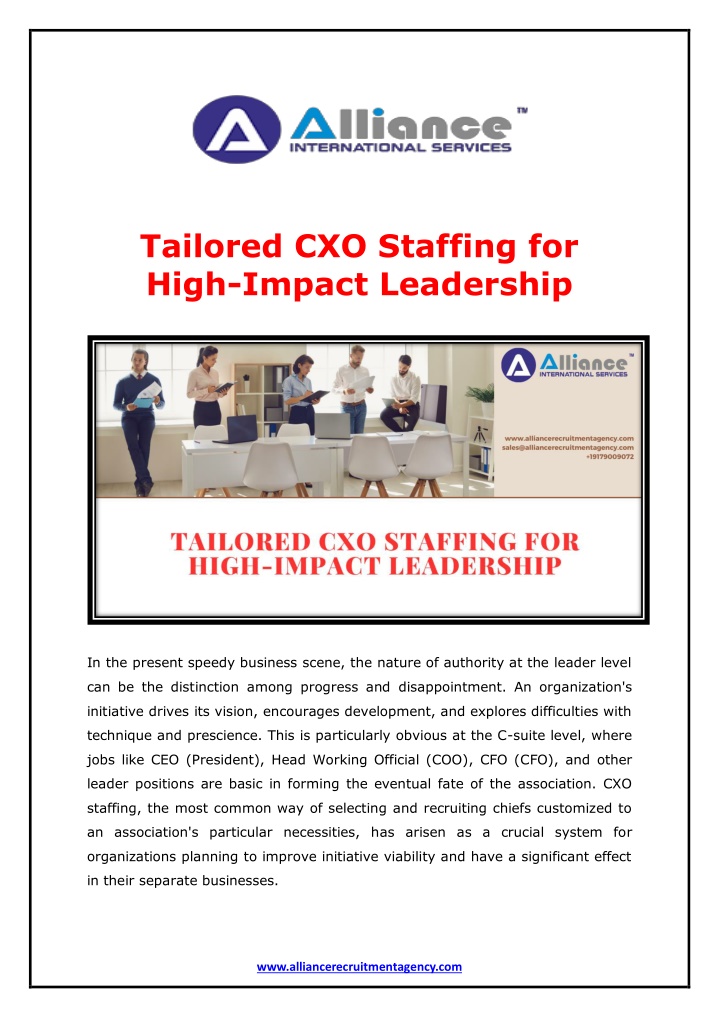 tailored cxo staffing for high impact leadership n.w