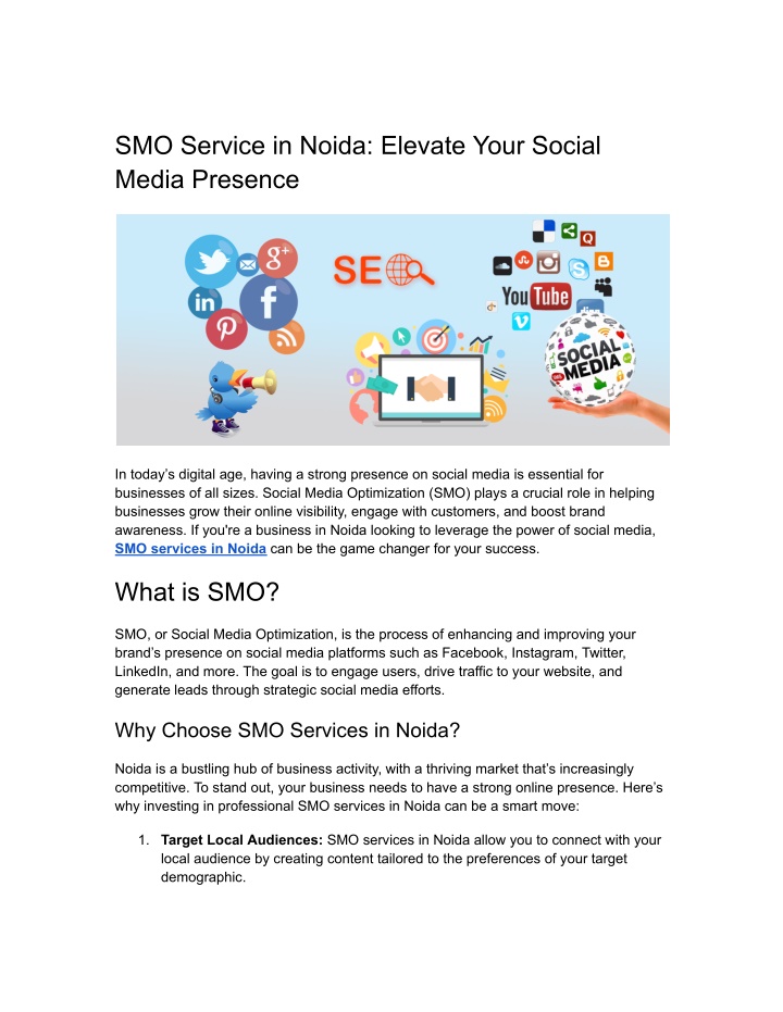 smo service in noida elevate your social media n.w