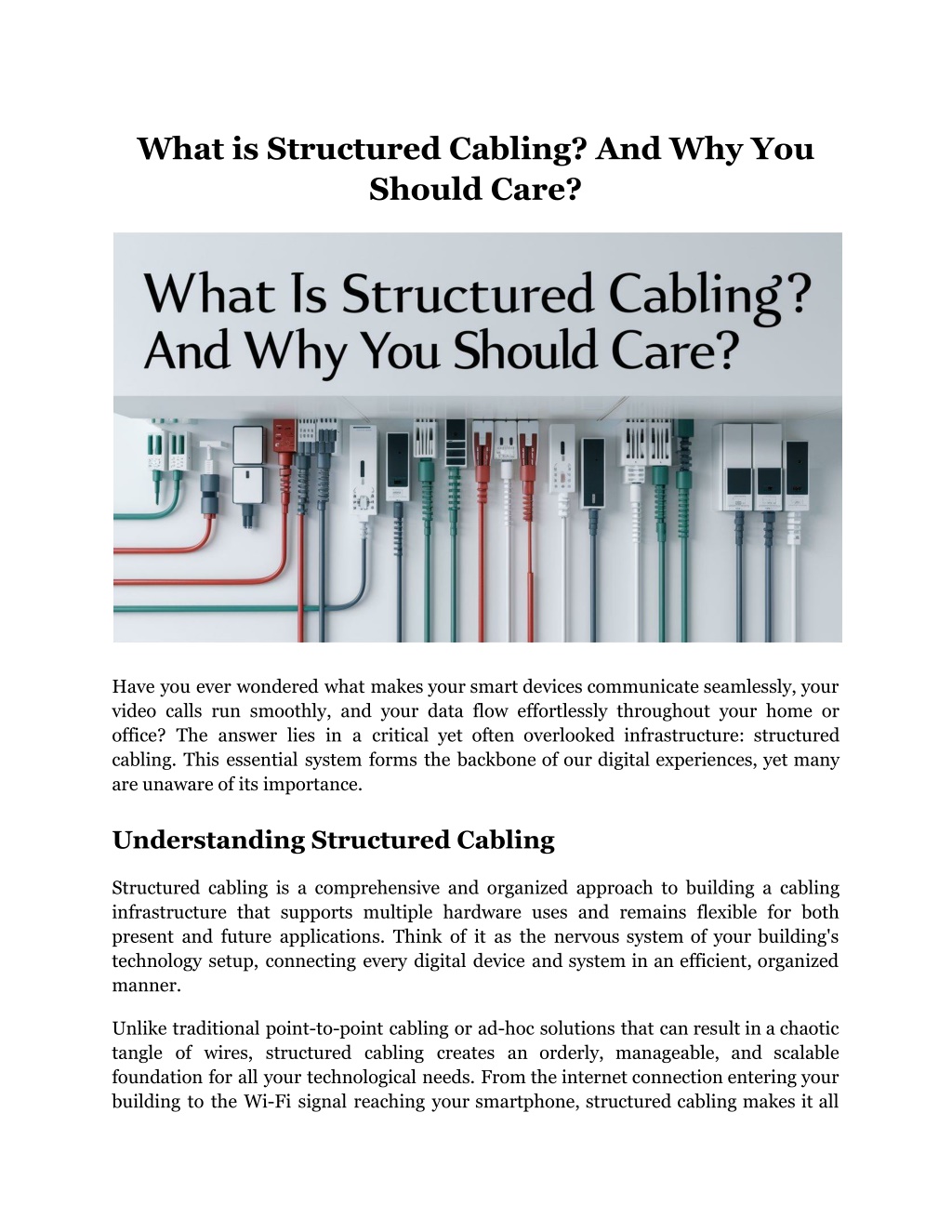 what is structured cabling and why you should care l.w