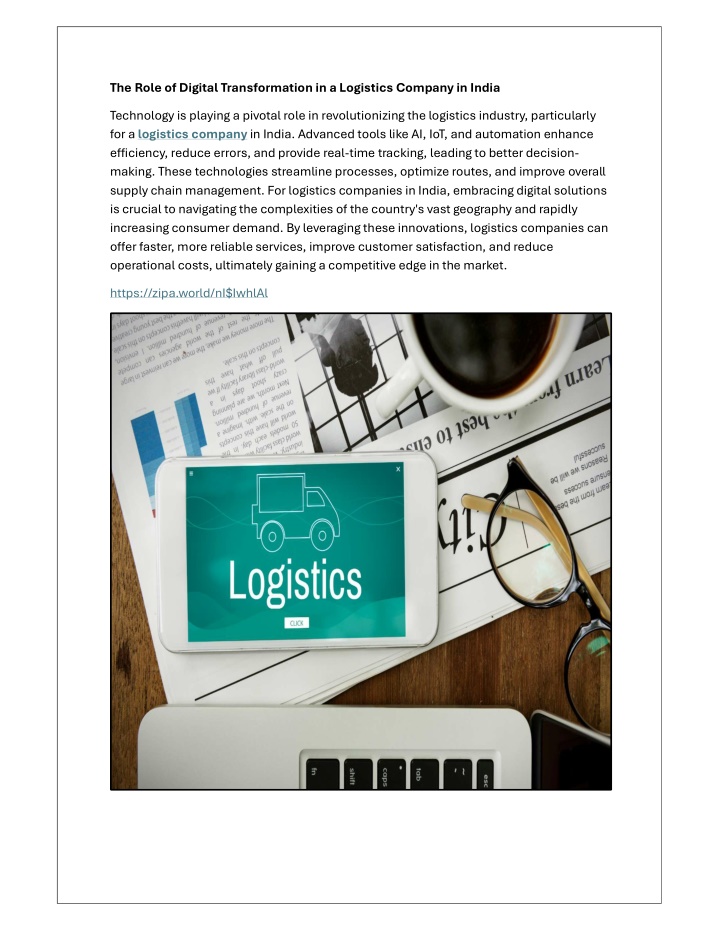 the role of digital transformation in a logistics n.w