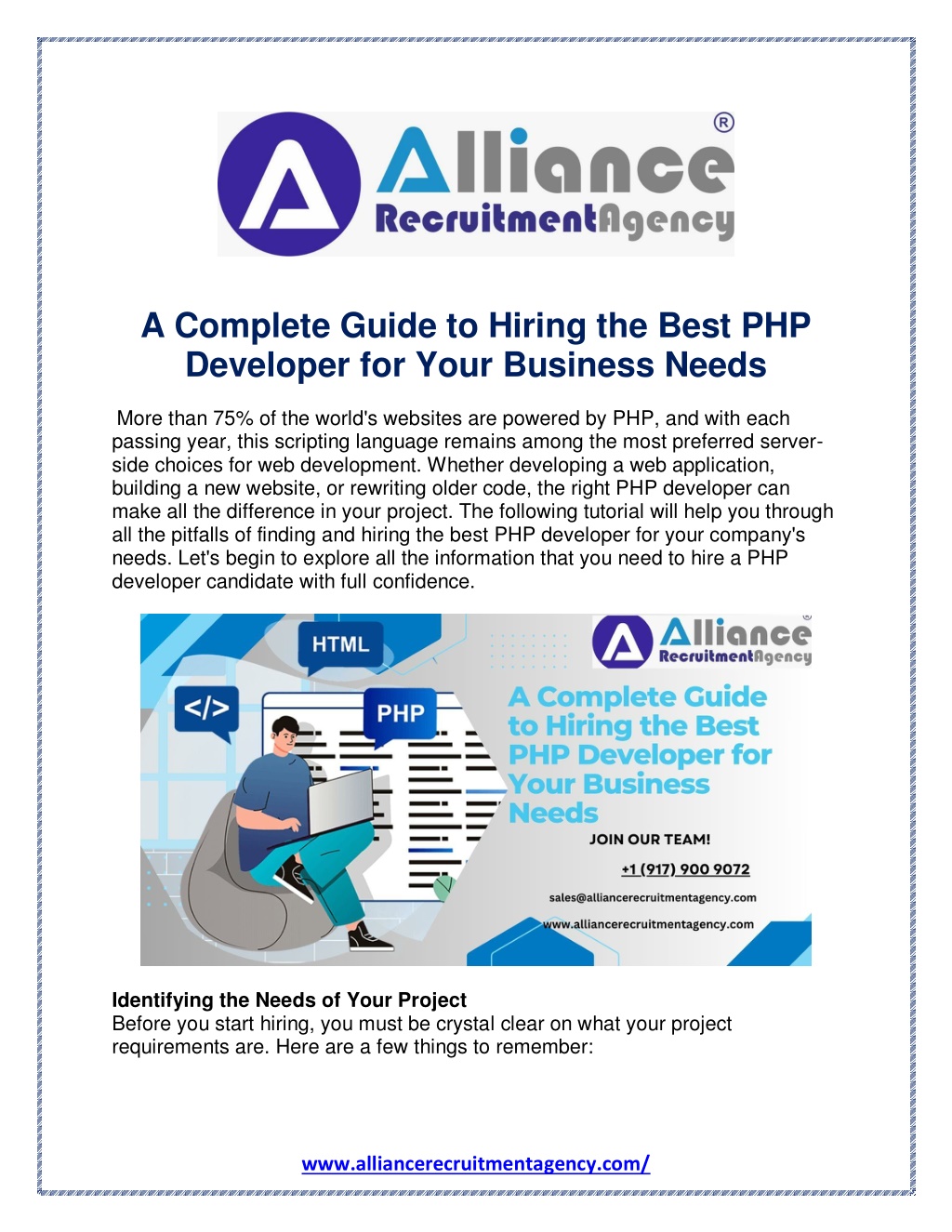 a complete guide to hiring the best php developer l.w