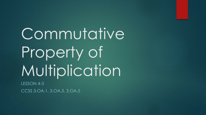 Commutative Property of Multiplication