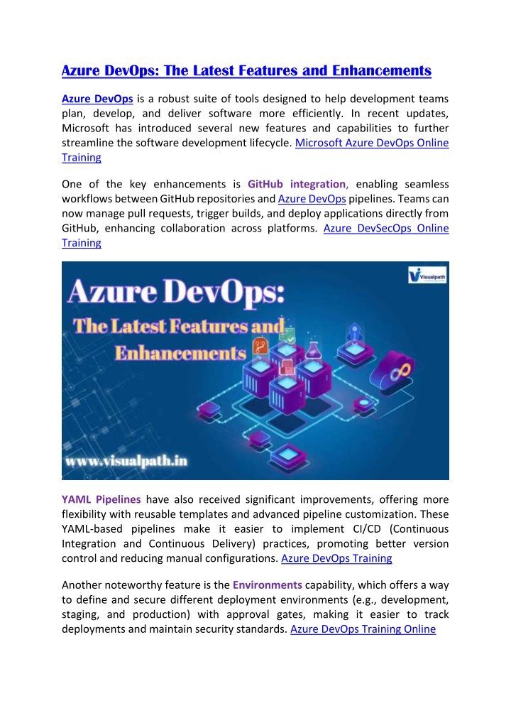 azure devops the latest features and enhancements n.w