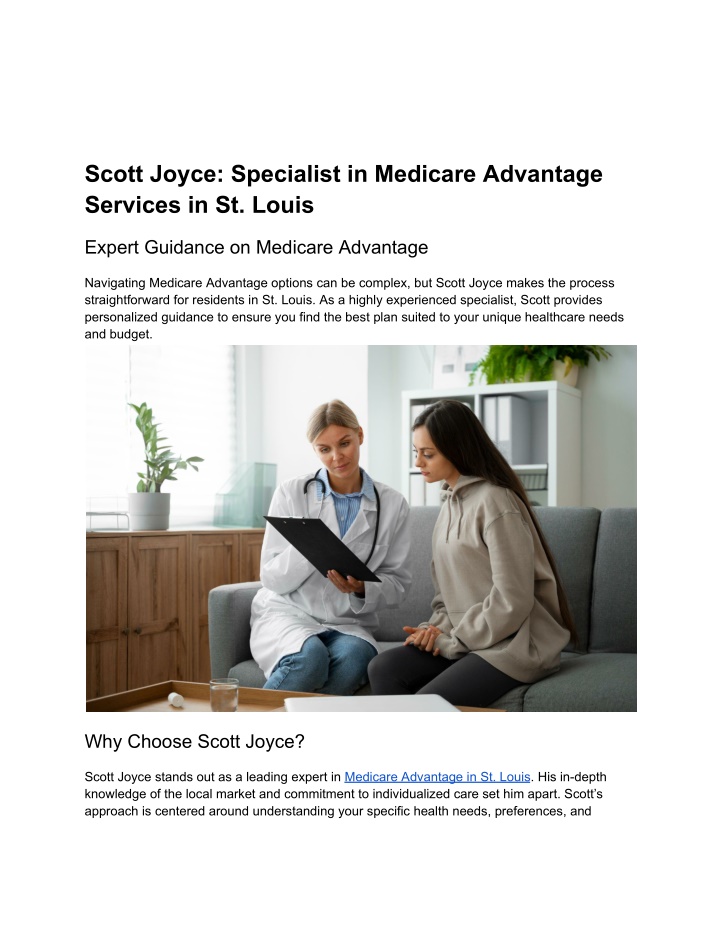 scott joyce specialist in medicare advantage n.w