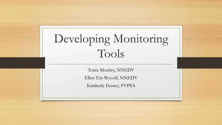 Developing Monitoring Tools for Programmatic Oversight