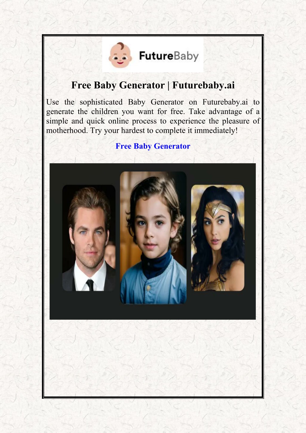 free baby generator futurebaby ai l.w