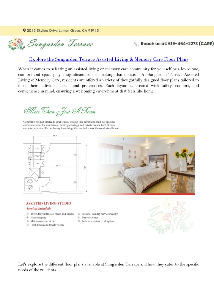 explore the sungarden terrace assisted living n.w