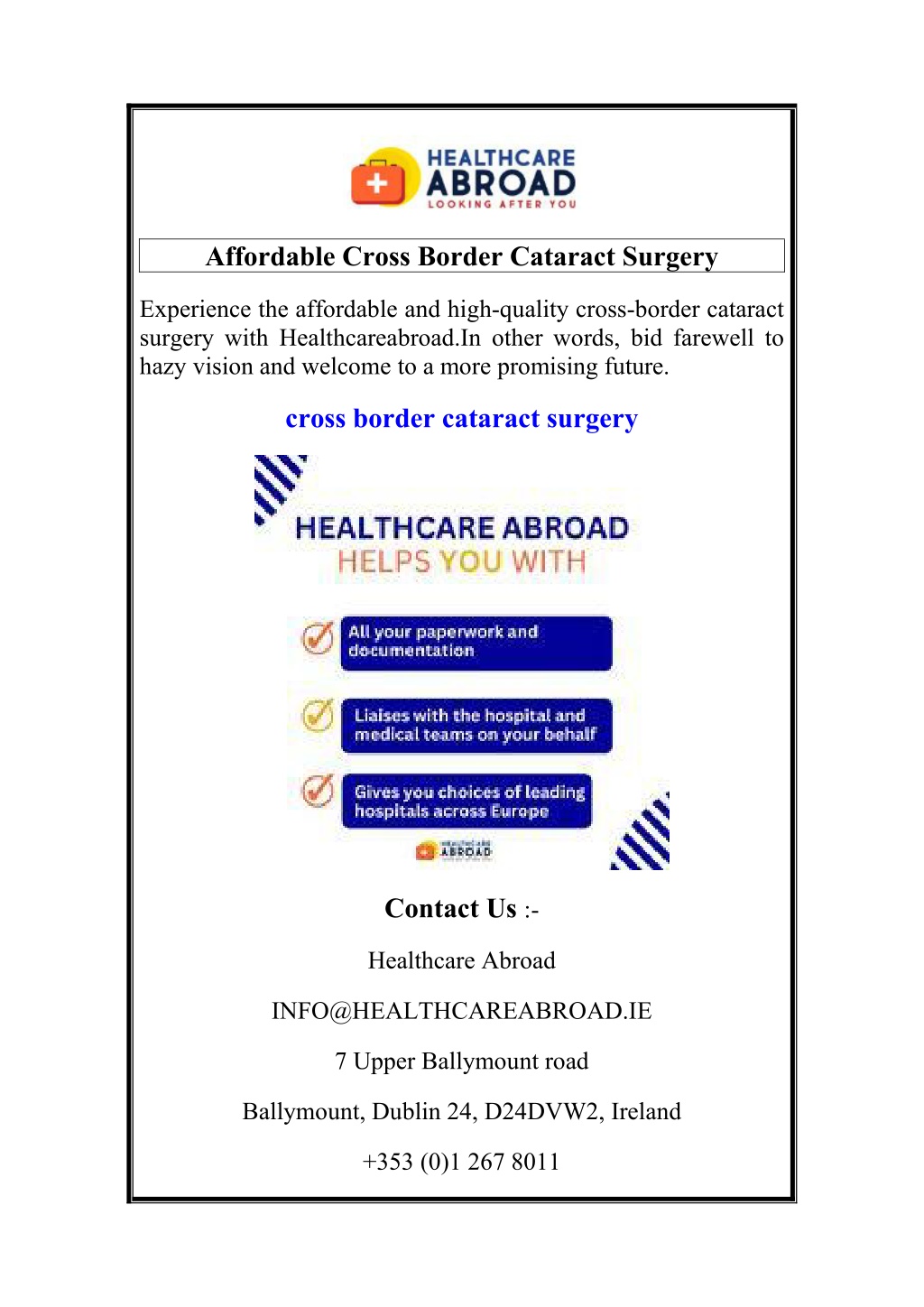 affordable cross border cataract surgery l.w