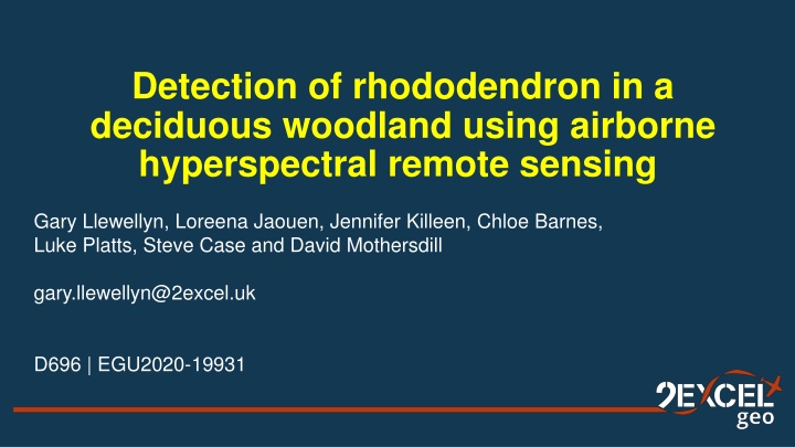 Detection of Rhododendron in Deciduous Woodland Using Airborne Hyperspectral Remote Sensing