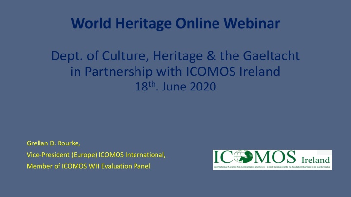 World Heritage Process Fundamentals & Strategic Action Plan