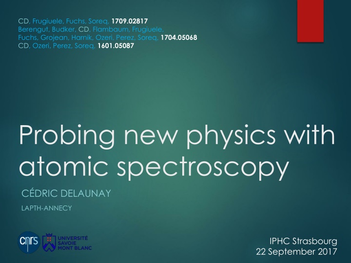 Physics Beyond the Standard Model through Atomic Spectroscopy