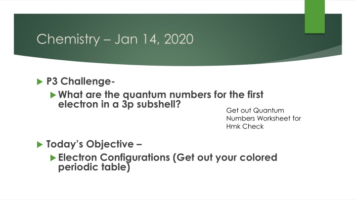 Electron Configuration and Quantum Numbers in Chemistry