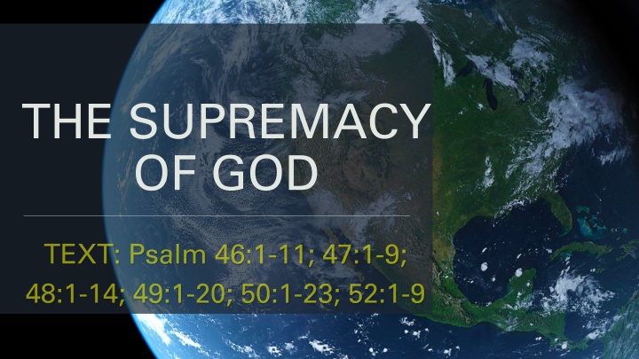 God's Supremacy and Greatness