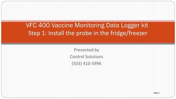 Installation Guide for VFC-400 Vaccine Monitoring Data Logger Kit
